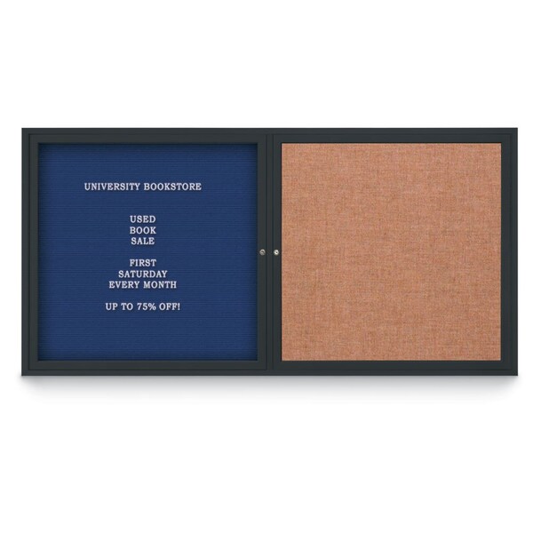 Corkboard, 24"x36", Black/Bronze